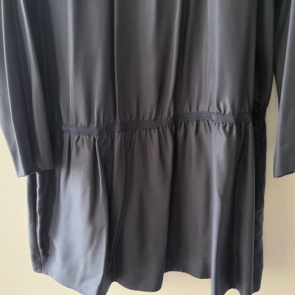 COS Silk Long Sleeve Dress with Drop-Waist Skirt - Black, Size EUR 42 - Picture 4 of 12